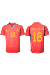 Fotbalové Dres Španělsko Jordi Alba #18 Domácí Oblečení MS 2022 Krátký Rukáv